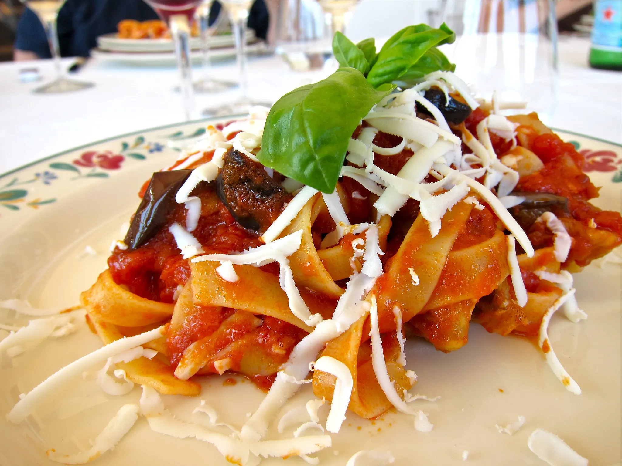 A plate of pasta alla norma